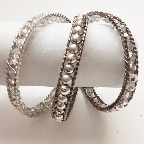 Cookie Lee Set of 3 Stackable Bangle Bracelets NWT Size M/L - Picture 3 of 9